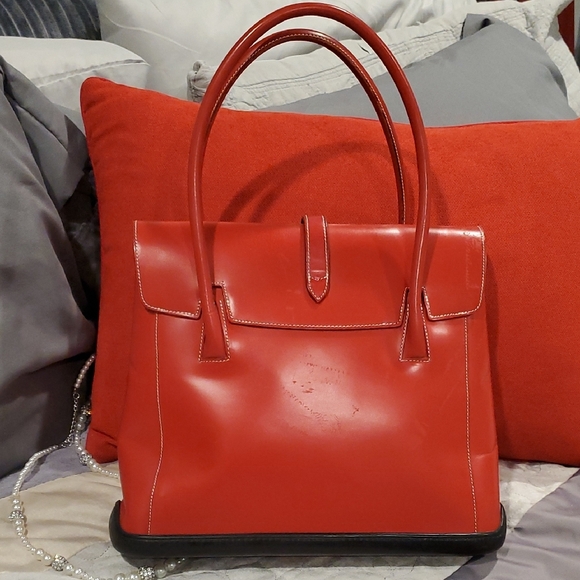 Dooney & Bourke Bold Red Satchel - Picture 2 of 13